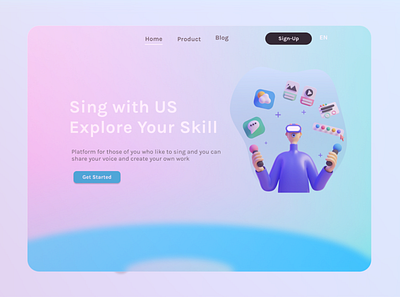 Sing with Us App animation app design flat graphic design illustration ui ux vector web website