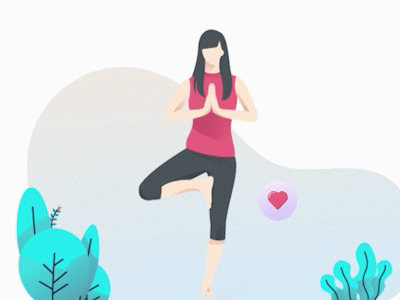 Yoga and Medition animation app branding design flat illustration illustrator minimal ui web website