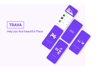 Trava App - Find your beautiful place app branding design flat illustration logo website