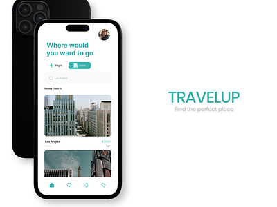 Travelup - Find the perfect place app branding design flat illustration logo ui vector web website