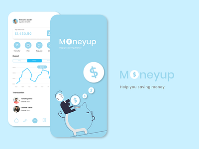 Moneyup App app branding design flat illustration logo ui vector web website