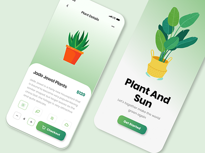 Plant and Sun App app branding design flat illustration logo ui web website