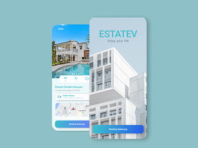 ESTATEV APP - Enjoy your life 3d animation app branding design flat graphic design illustration logo motion graphics ui vector web website