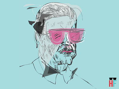 "Aging Hipster" illustration for Hausfrau Magazine