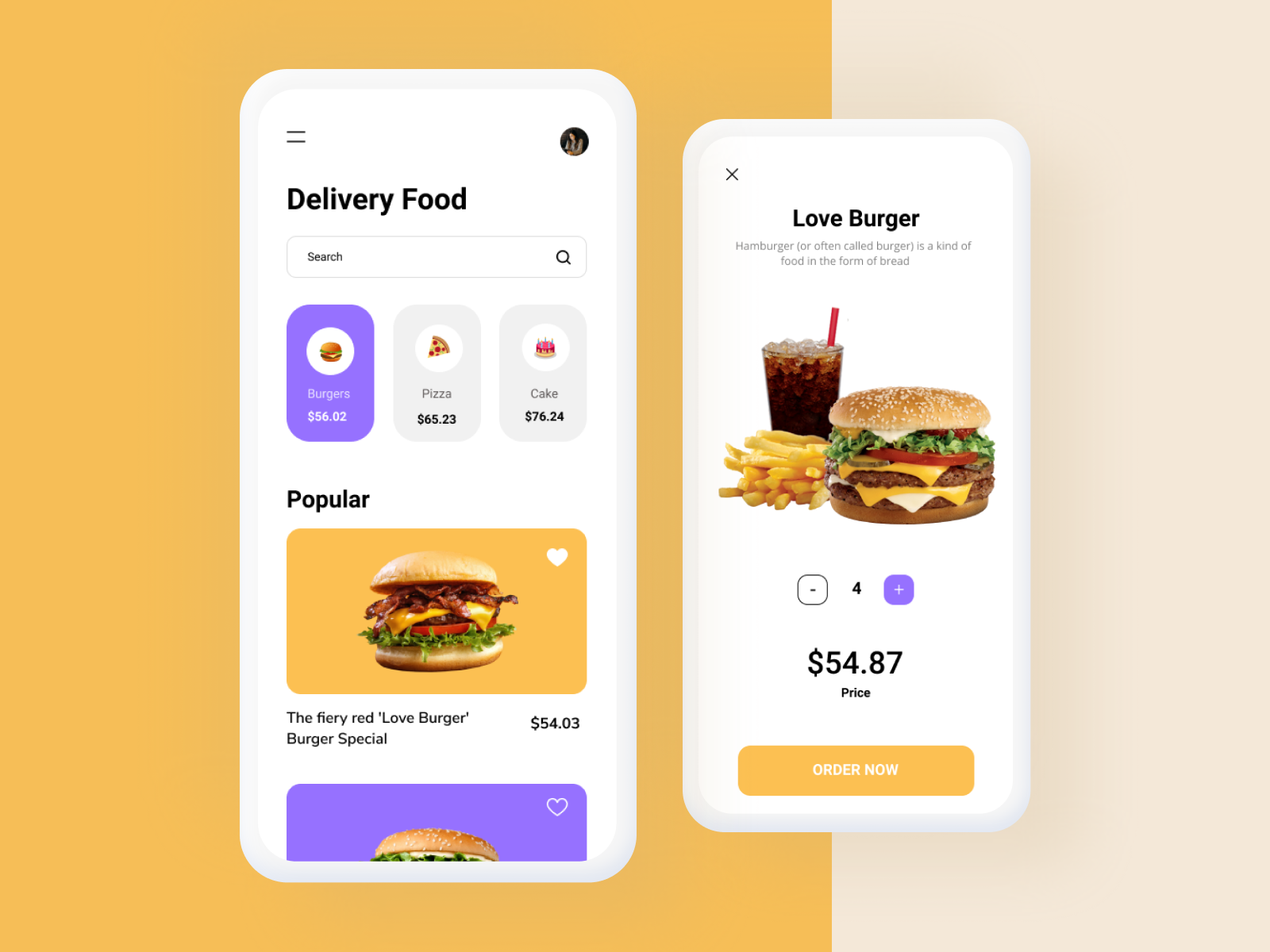 Food Delivery Burger App by Sopia Septiani on Dribbble