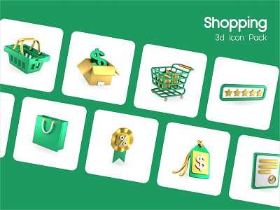3d Shopping Icons 3d blender buy design graphic design icon icons illustration shop shopping ui ux