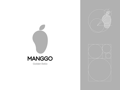 Golden Ratio Logo - Manggo branding design elegant flat design fruit logo golden ratio illustration logo manggo minimal vector