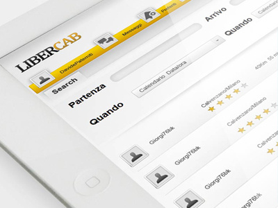 Libercab Screen design interface layout social visual