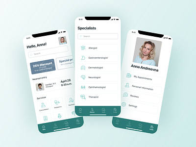 Application for medicine. main section screens app design ios iphone iphone app medicine minimal ui ux