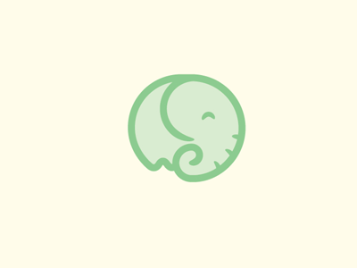 Elephant Concept brand cute elephant illustration logo playful smiling vector