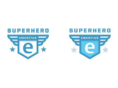 Superhero Emeritus badge concepts e learning hero icon illustration super wings