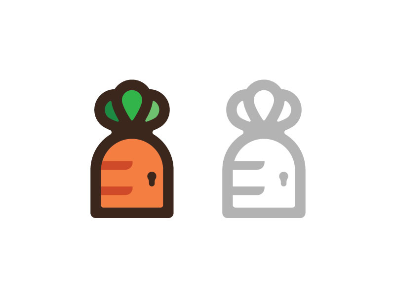 Farmdoor Concept #1 logo farmdoor carrot door idea concept vector illustration icon
