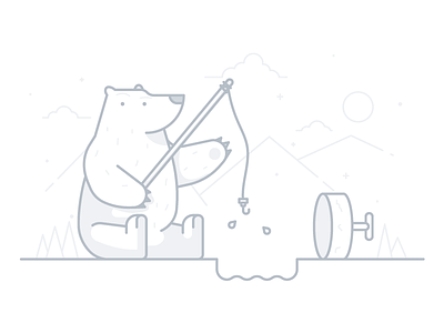 No Results bear fishing ice illustration line mountain no results search