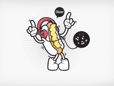 Choon Dog black dog graffiti hot hotdog illustration illustrator music photoshop speech vector vicbell white