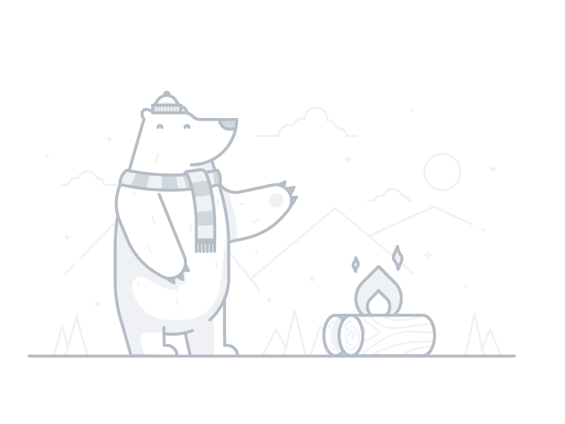 Bear bear camping illustration mountain note selected snow trash