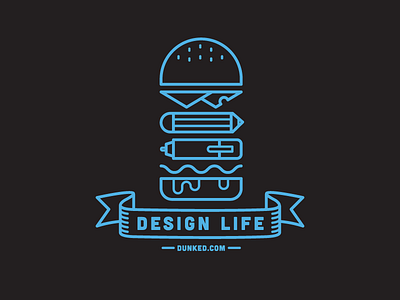 Design Life burger creative design icon illustration life pen pencil scroll tee