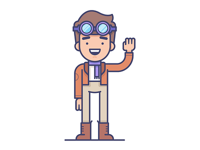 Pilot adventure character goggles illustration pilot