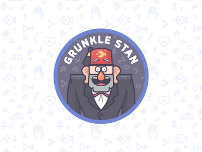 Grunkle Stan badge character editorial falls gravity pattern free download grunkle illustration pattern print stan