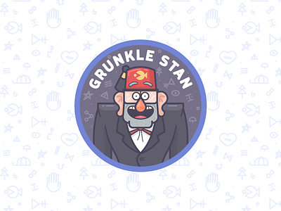 Grunkle Stan badge character editorial falls gravity pattern free download grunkle illustration pattern print stan