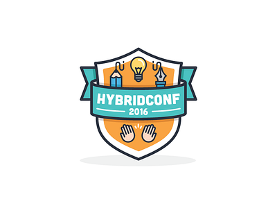 Hybrid Conf badge conf creative hybrid icon illustration sticker