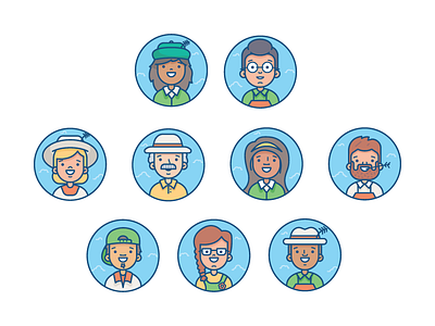 Gardeners avatar character gardener icon illustration people