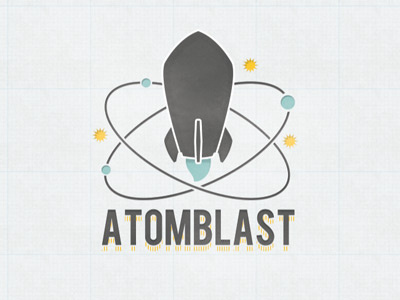 AtomBlast atom black blue chemistry design illustration illustrator logo photoshop rocket science star vector vicbell