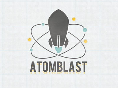 AtomBlast logo atom photoshop blue illustrator vector design science chemistry star illustration vicbell rocket black