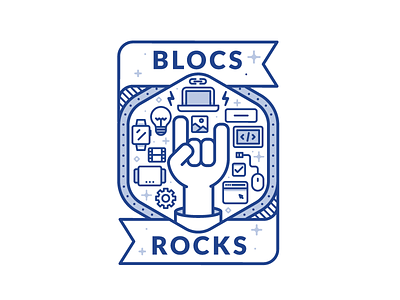 Blocs Rocks badge blocs design icon illustration shirt sticker tee