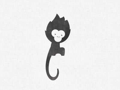 Monkey logo black chimp distress distressed hair illustration illustrator logo monkey photoshop tail texture vector vicbell