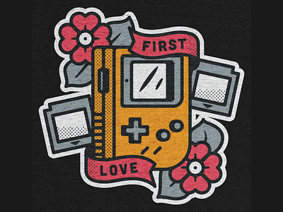 First Love On Cotton Bureau buy design gameboy gamer gaming illustration nintendo retro shirt t tee tshirt