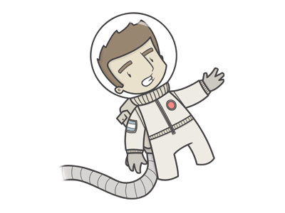 Astronaut astronaut badge brown character gloves grey illustration illustrator man photoshop space suit vector
