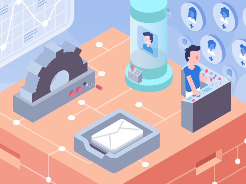 Settings notification data metrics avatar character settings 3d illustration isometric iso