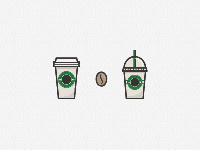 Starbucks - Icon Battle #4 bean coffee cup green icon illustration illustrator out photoshop starbucks straw take vector