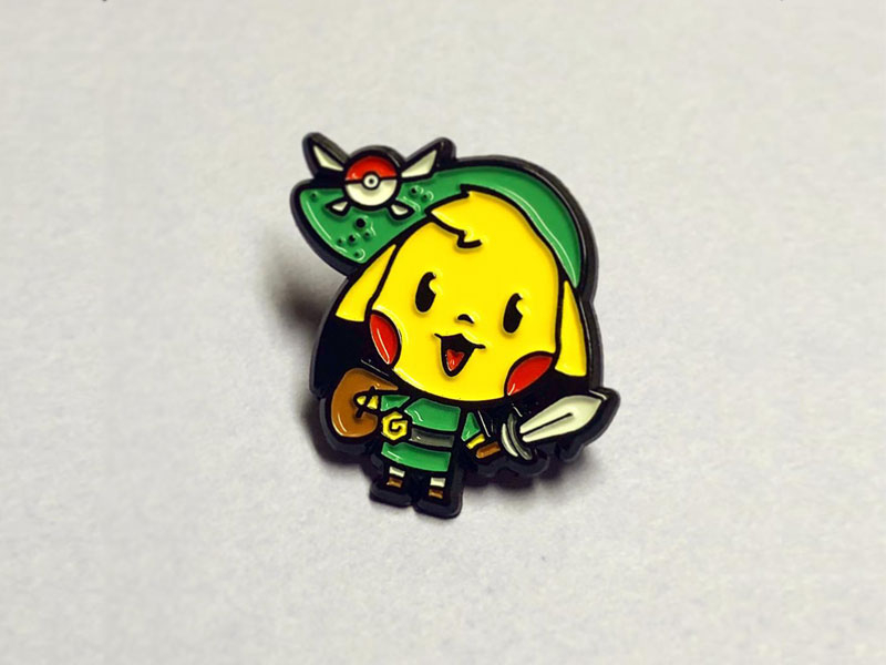 Linkachu Pin art deluxe enamel fan illustration link pikachu pin super team