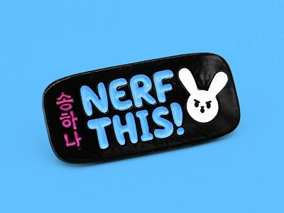 NERF THIS 🐰 deluxe dva enamel game illustration nerf overwatch pin robot show super team