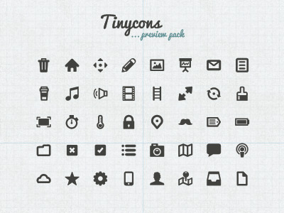 Tinycons free preview pack arrow box camera cloud cross document home icon icons illustration image ladder lock mail map pencil phone refresh signal speaker speech tick tinycon trash tray user vector vicbell watch web