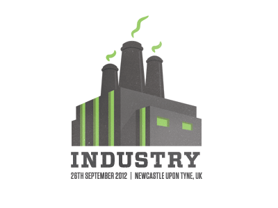 Industry Conf Illustration conference factory green illustration industry logo newcastle north tee texture vector vicbell