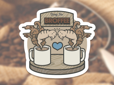 Broffee arm badge brown bump coffee cup fist hand happiest heart icon illustration illustrator love photoshop vector vicbell wood