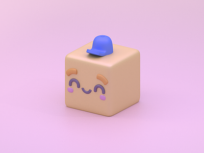 Cube Fella 3d blender character cube illustration