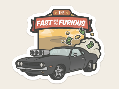 The Fast and Furious Badge badge banner car charger dodge fast furious icon illustration money vector