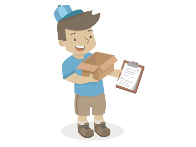 Delivery Guy box character delivery guy illustration mail man vector