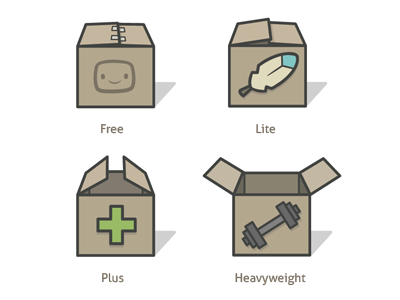 Packages box free happiest heavy icon illustration lite package plus vector vicbell