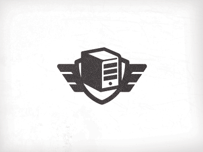Flying Server Badge badge concept idea illustration logo server shade vector