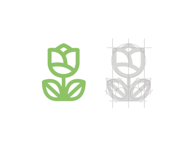 Flower break concept down flower green idea illustration leaf logo tulip vector