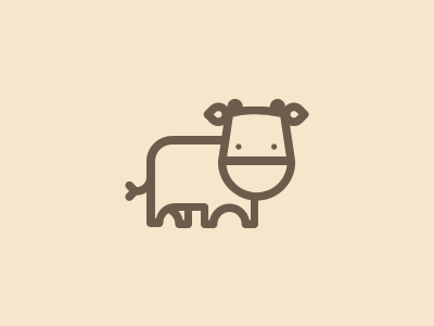 Cow animal as cow farm geometric icon illustration logo mark milk simple vector
