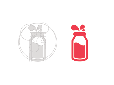 Milk Bottle animal as bottle cow drips farm geometric guide icon illustration logo mark milk simple splat vector