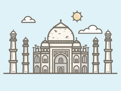 Taj Mahal 7 illustration mahal of seven taj the vector wonders world