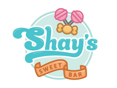 Shay's Sweer Bar Final badge banner candy design illustration logo lolly pastle sweet vector