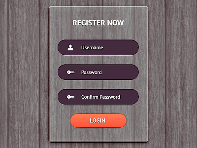 Semi-Transparent Registration Form button psd registration form semi transparent signup form