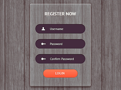 Semi-Transparent Registration Form